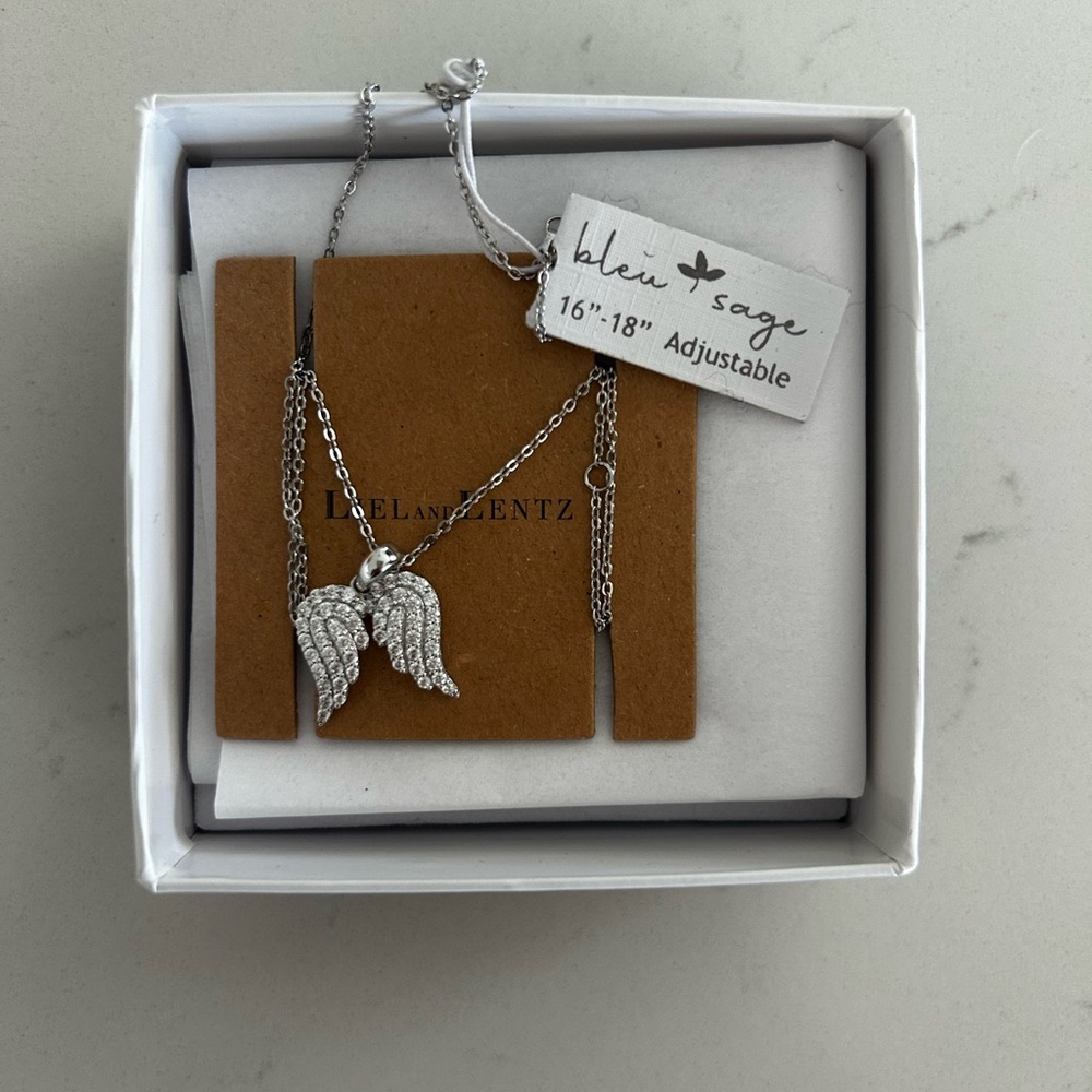 Silver Angel Wing Pendant Necklace